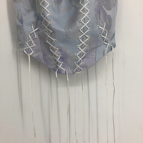 SOS Seamstress corset style off-the-shoulder crop top with lace-up detail size M - Picture 4 of 15